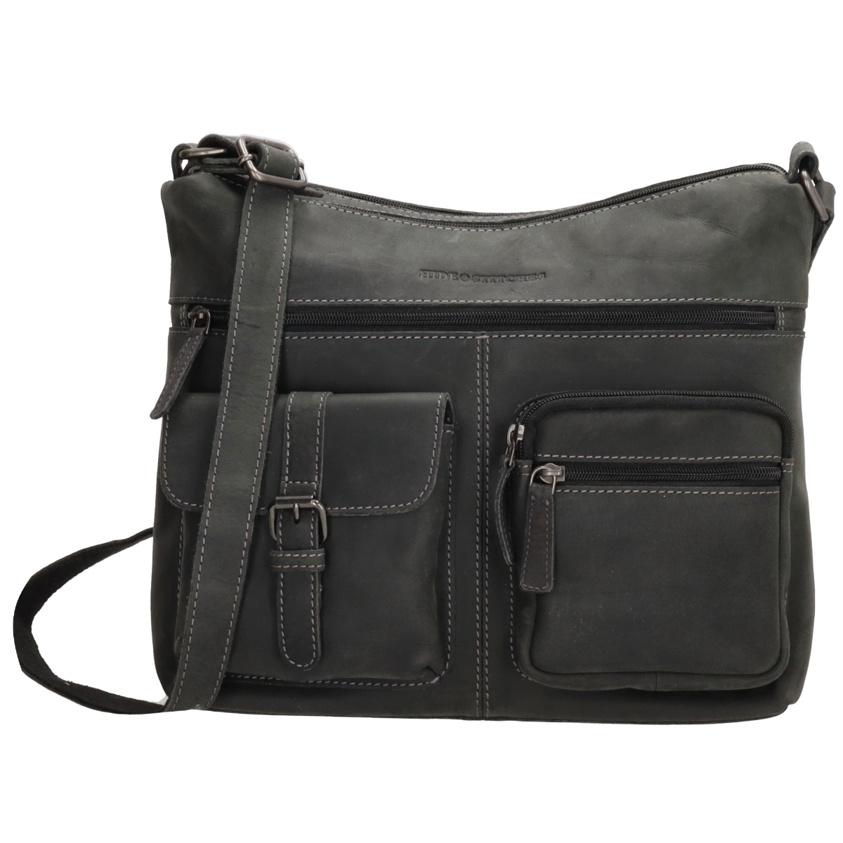 Hide & Stitches Idaho Cross body Shoulder bag-Black