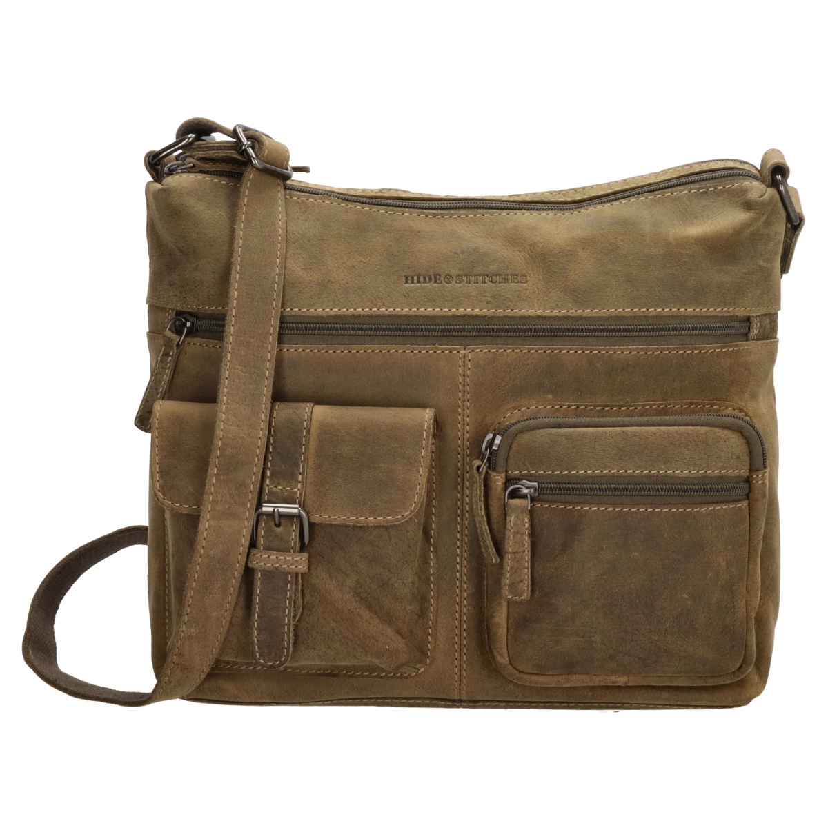 Hide & Stitches Idaho Cross body Shoulder bag-Olive