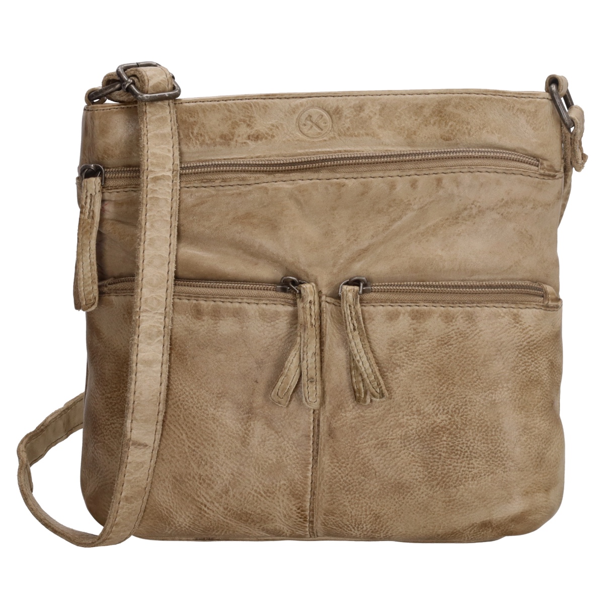 Hide & Stitches Paint Rock Leather Shoulder Bag-Sand