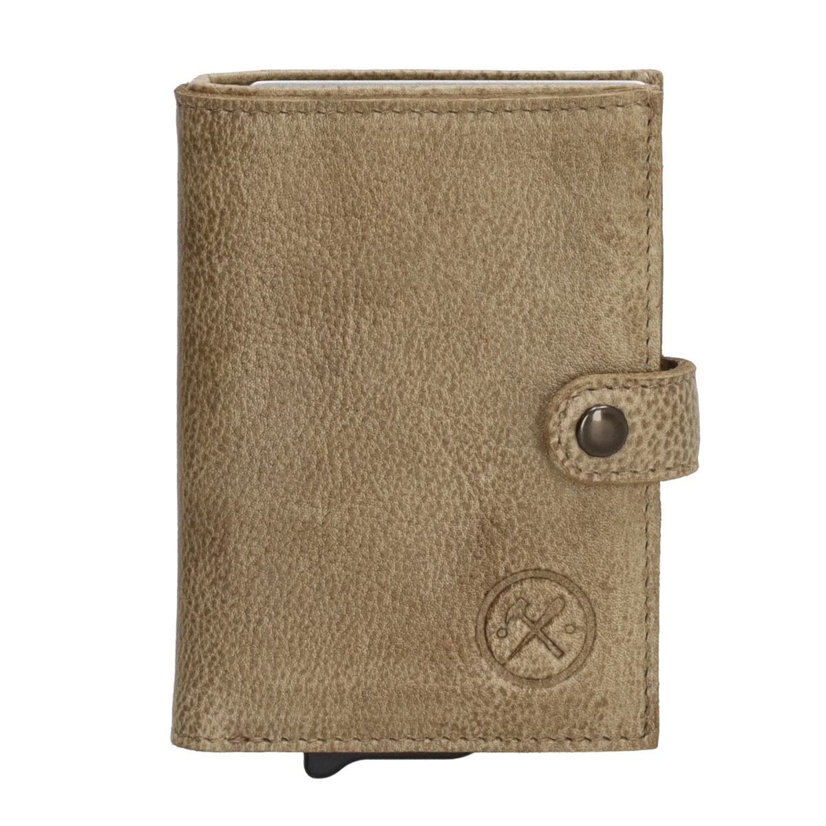 Hide & stitches paint rock safety wallet-Sand