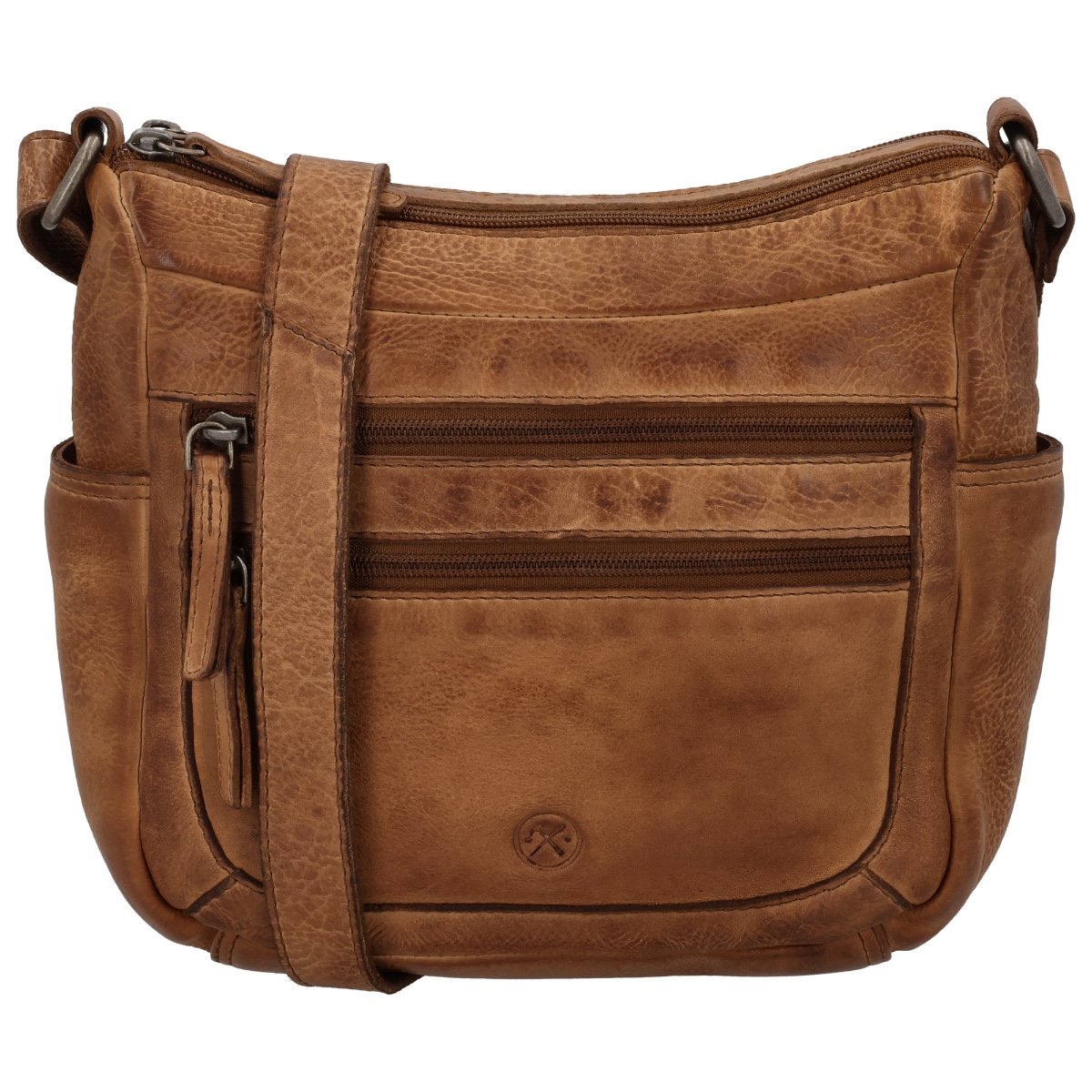 Hide & Stitches paint rock cross body bag-Cognac
