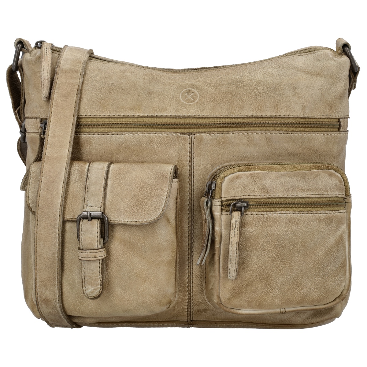 Hide & stitches paint rock crossbodytas-Sand