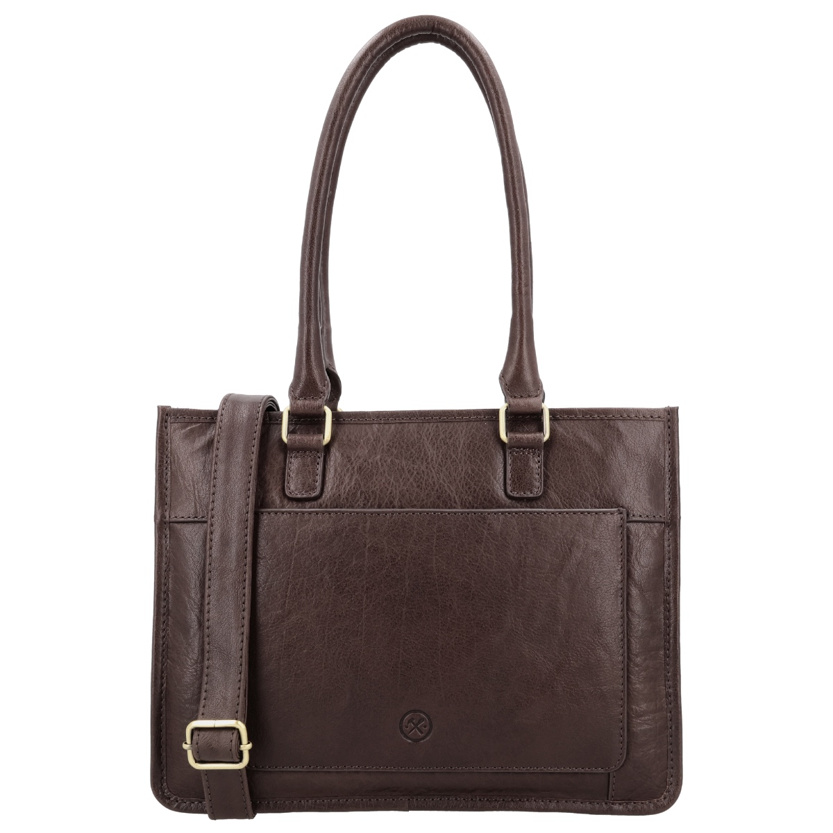 Hide & stitches jura leren schoudertas-Dark Brown