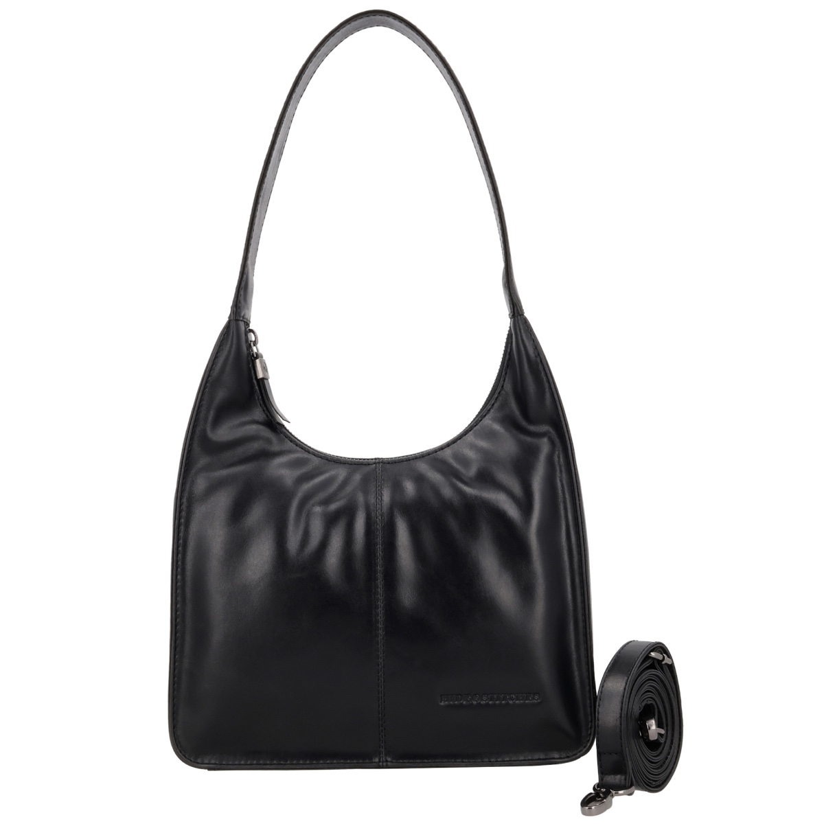 Hide & stitches porto leren schoudertas-Black