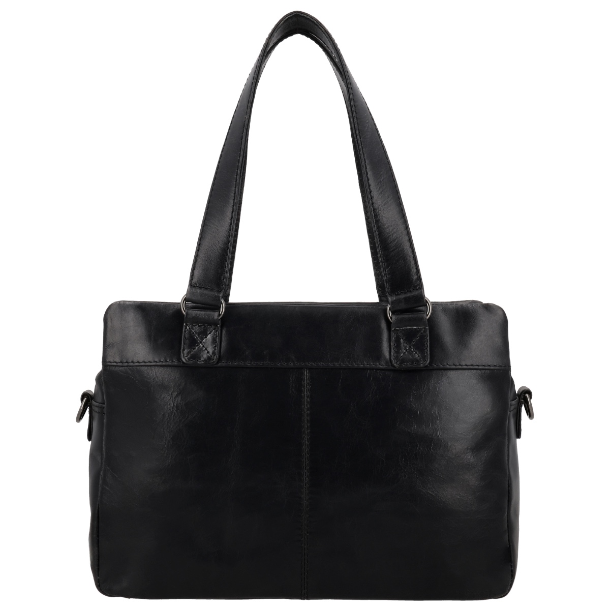 Hide & stitches porto handtas van leer-Black
