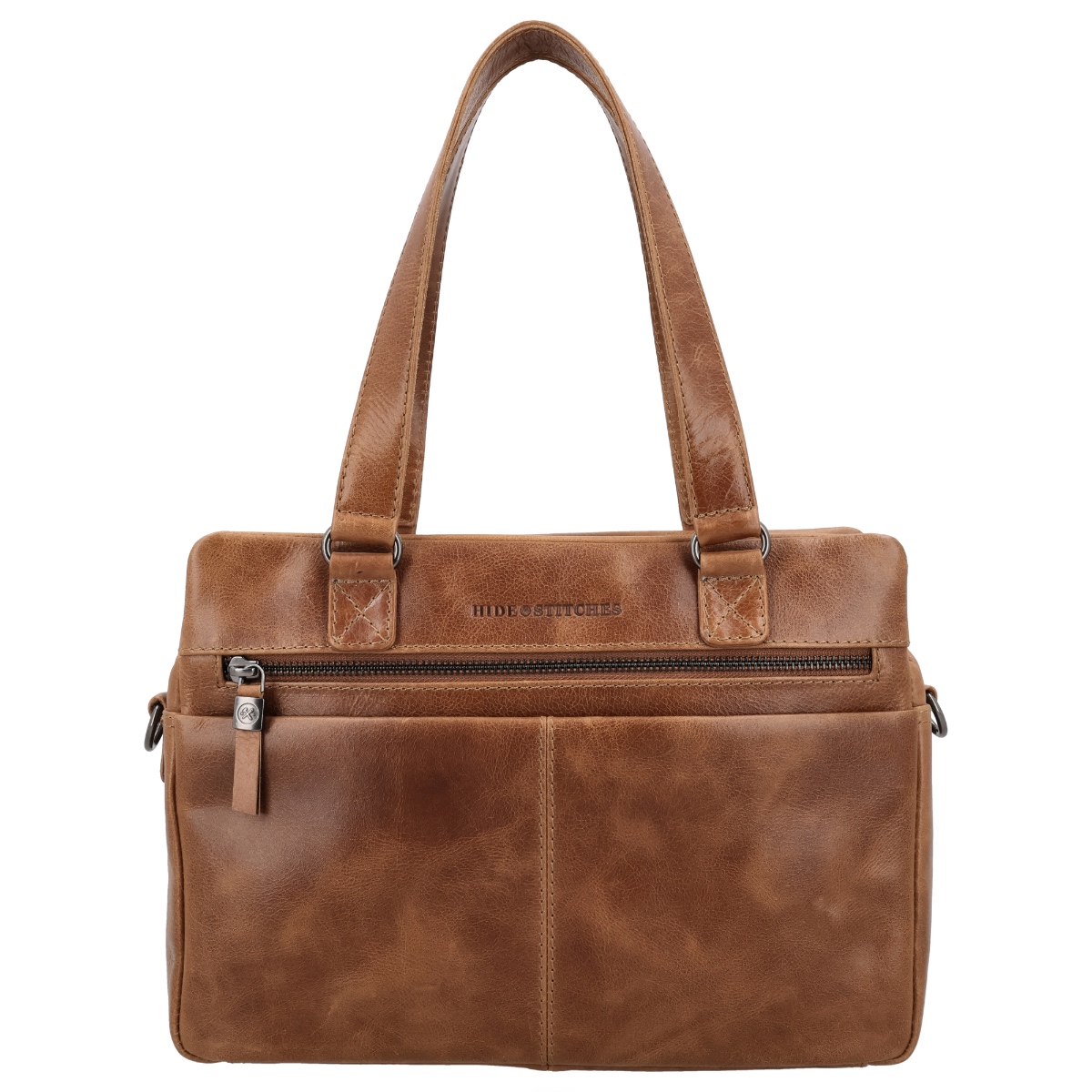 Hide & stitches porto handtas van leer-Brown