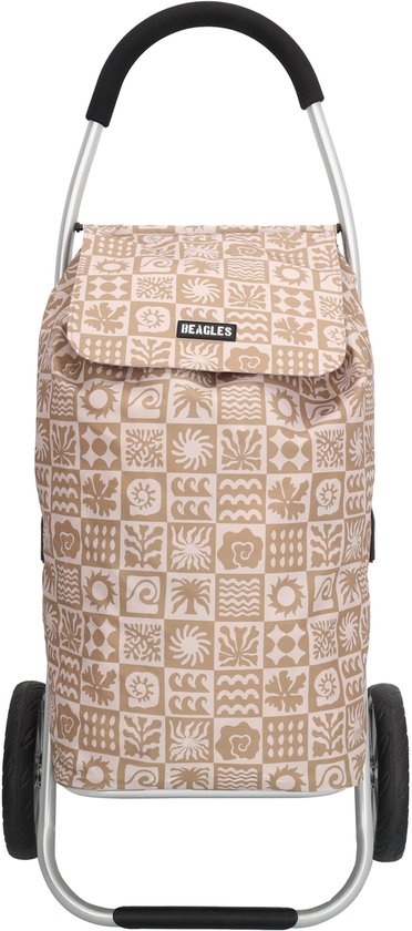 Beagles Alberic Boodschappen Trolley Lichtgewicht-Taupe check pattern