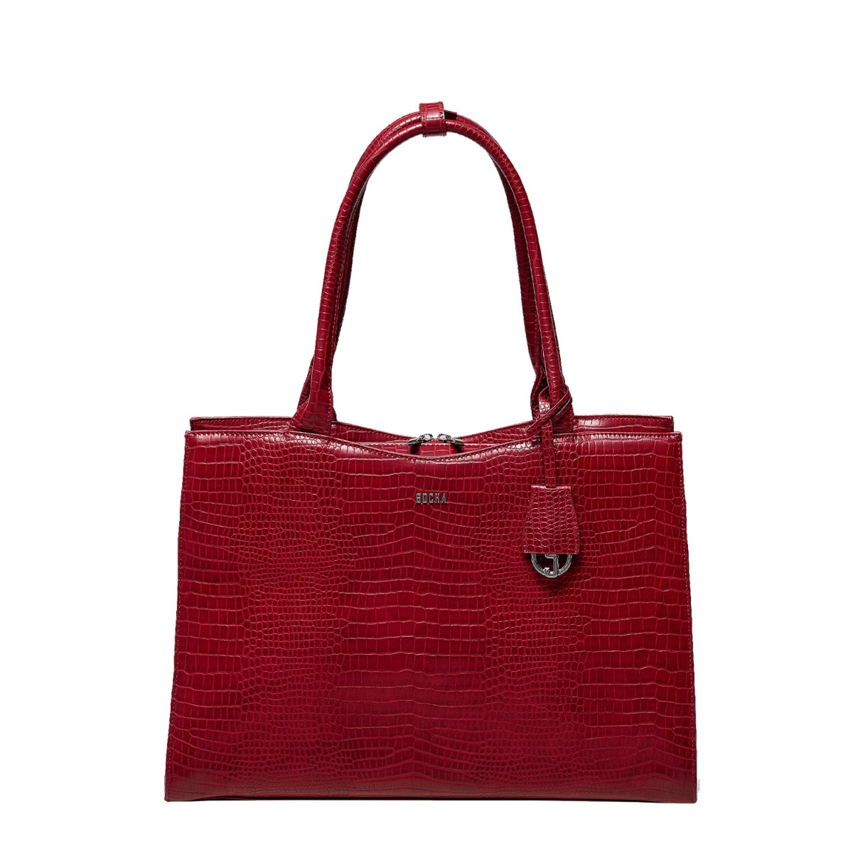Socha Business bag Midi, 13.3 laptop bag for women Croco Burgundy