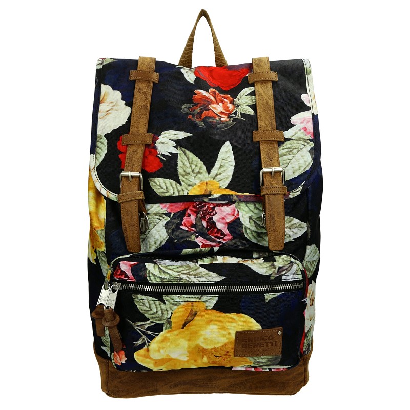 ENRICO BENETTI SANTIAGO LAPTOP BACKPACK 17"-MULTI ROSES