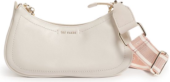Ted Baker Laarna Webbing Small Leather Shoulder Bag-Ivory