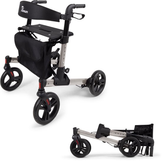 Parvum Riva lichtgewicht rollator, dubbel opvouwbaar, slechts 6,6 kg-Grey