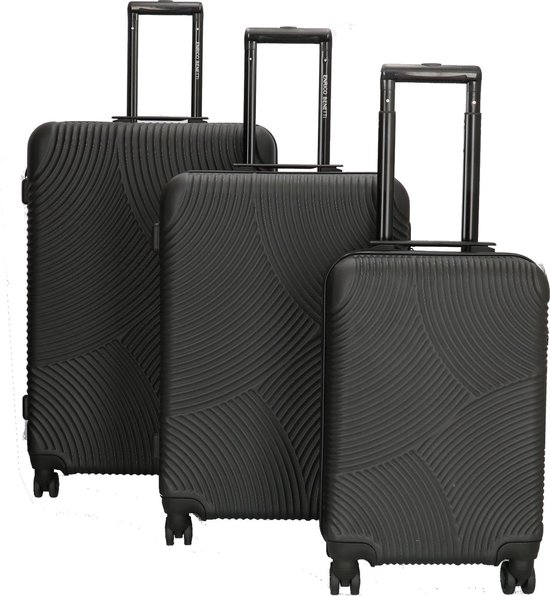Enrico Benetti Louisville kofferset driedelig-Black