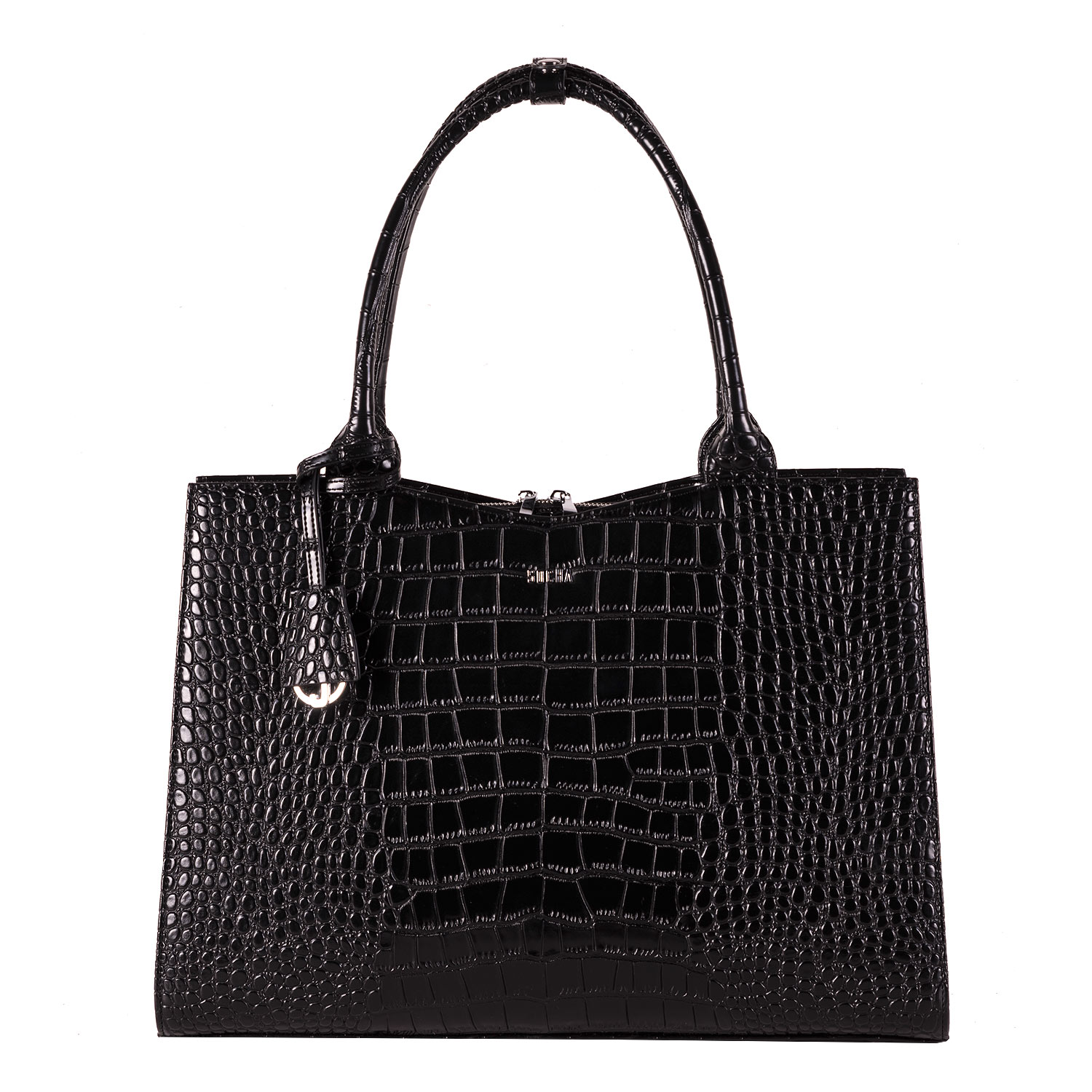 Business Bag crocodile 15.6 laptop tas voor dames Black