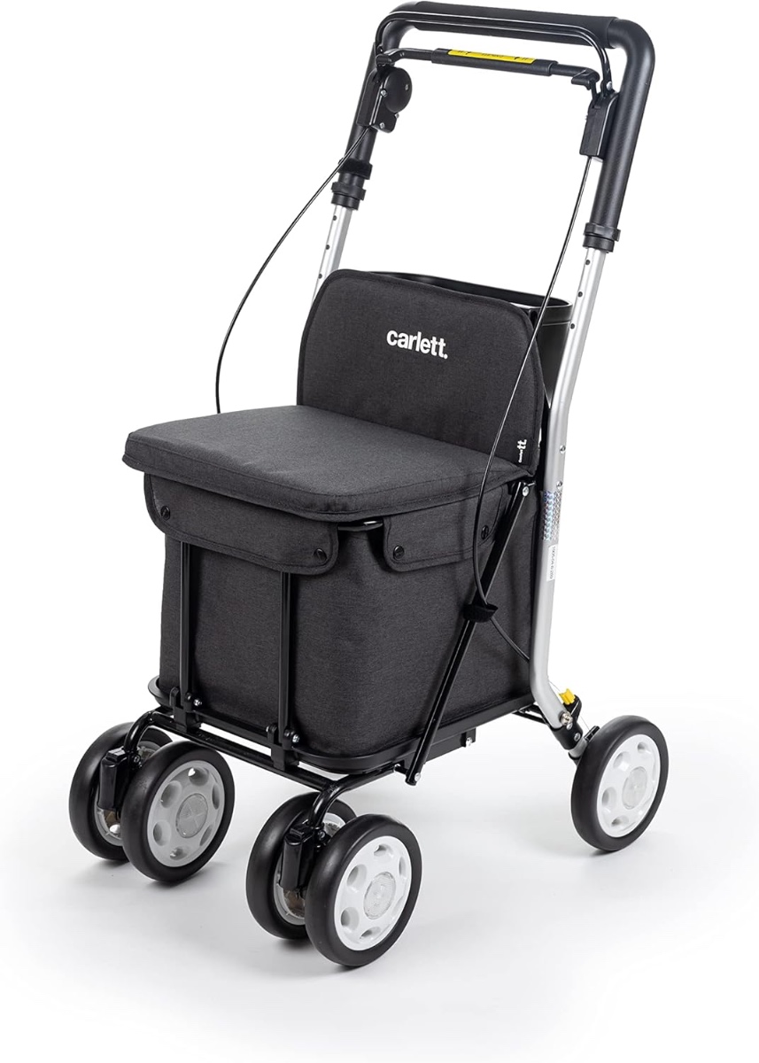 Carlett Lett900, rollator en boodschappentrolley in één-Grey