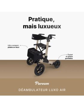 Déambulateur Parvum Luxo Air avec pneus gonflables, pliable, seulement 6,9 kg