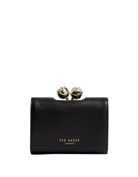 Ted Baker Roosa Rose Detail Leather Small Bobble Purse Black