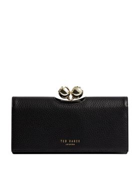 Ted Baker Roosali Rose Detail Leather Large Bobble Purse Black