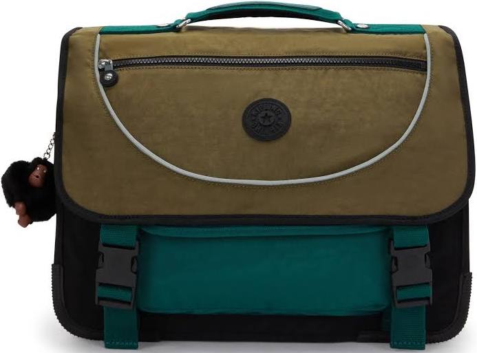 Kipling Preppy Medium Schoolbag- Black Khaki Block