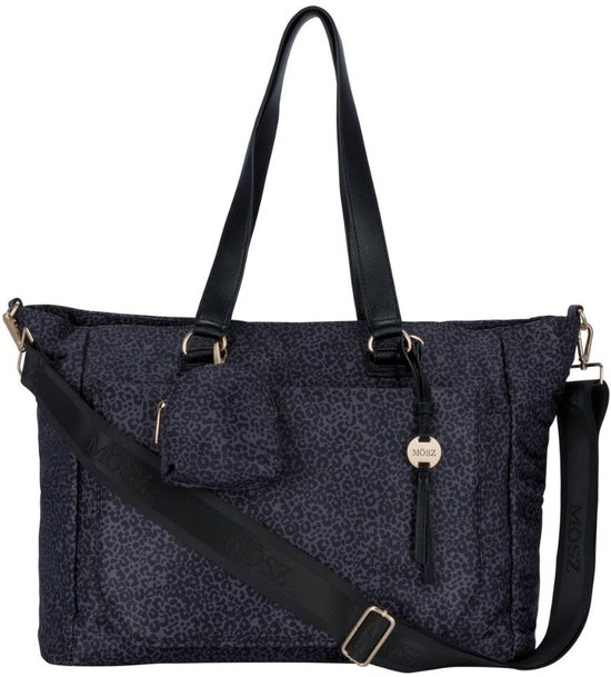 MŌSZ luiertas panterprint met verschoningsmatje nylon-Nero leo