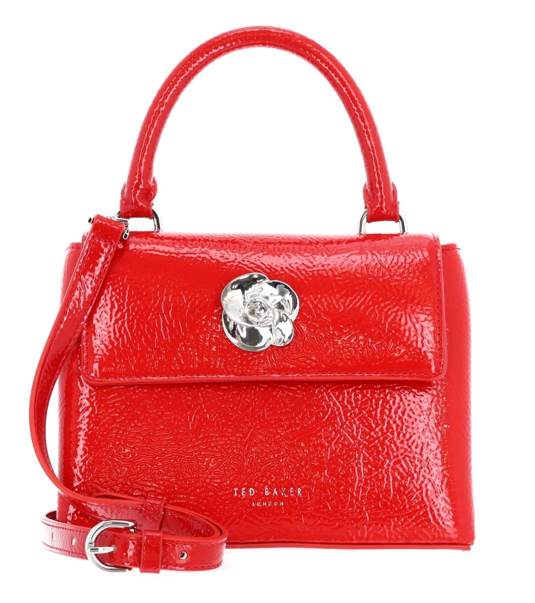 Ted Baker Roseau Rose Detail Mini Crinkle Bag-Red