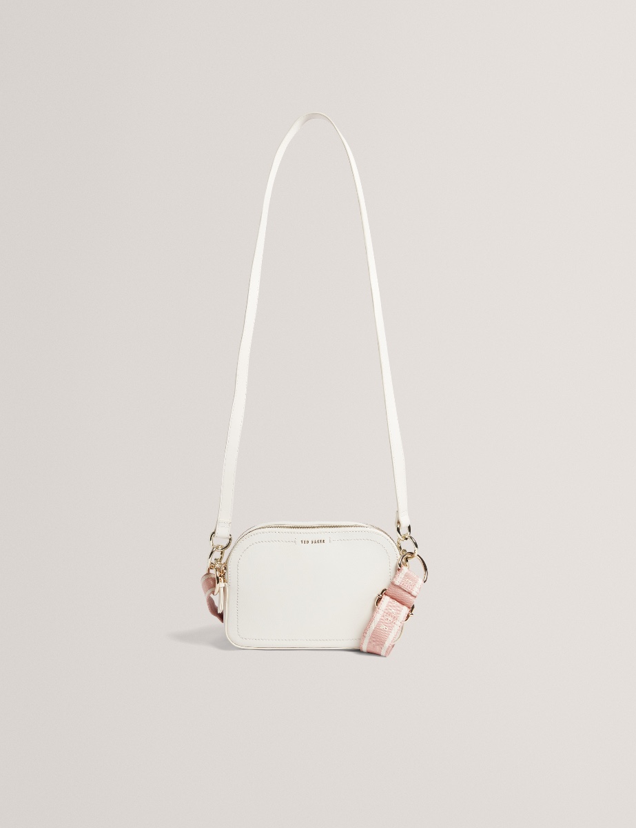 Ted Baker Luceele Webbing Leather Crossbody Bag-Ivory
