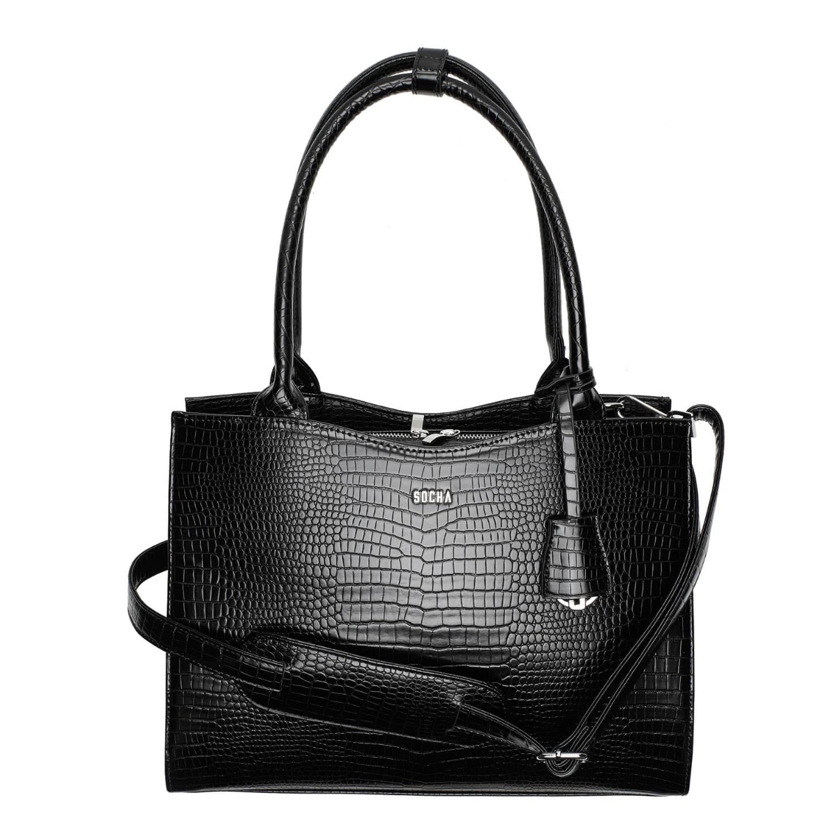 Socha Business bag Midi, 13.3 laptop bag for women Croco Black