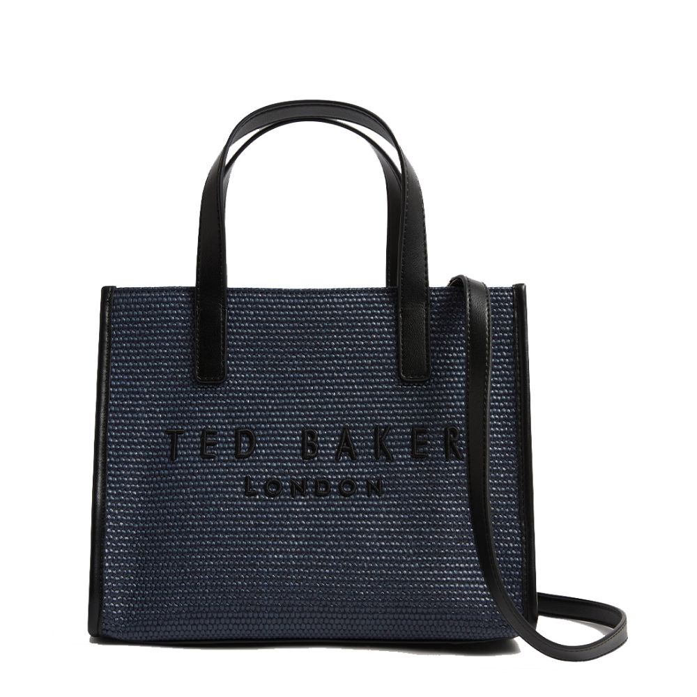 Ted Baker Paolina Faux Raffia Small Icon Bag -Navy