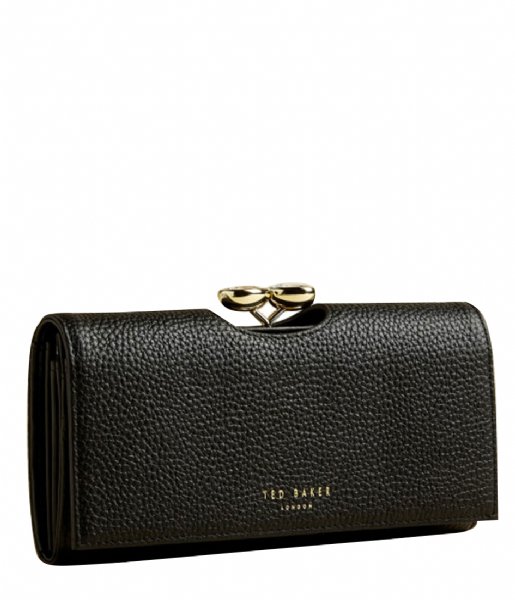 Ted Baker Alyysaa Dames drukknop portemonnee Leer - Zwart