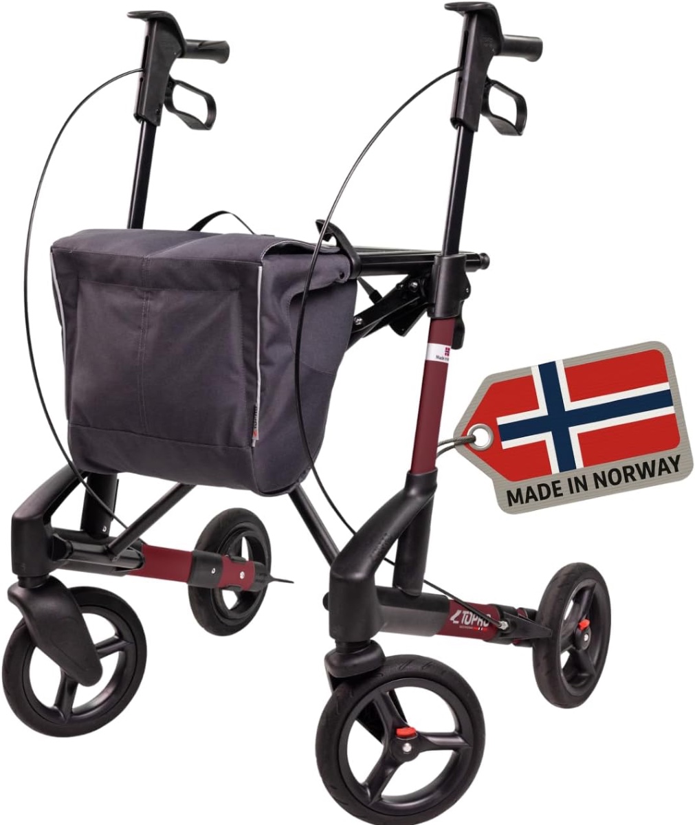 TOPRO Troja 5G opvouwbare premium rollator met geïntegreerde kantelhulp-Red