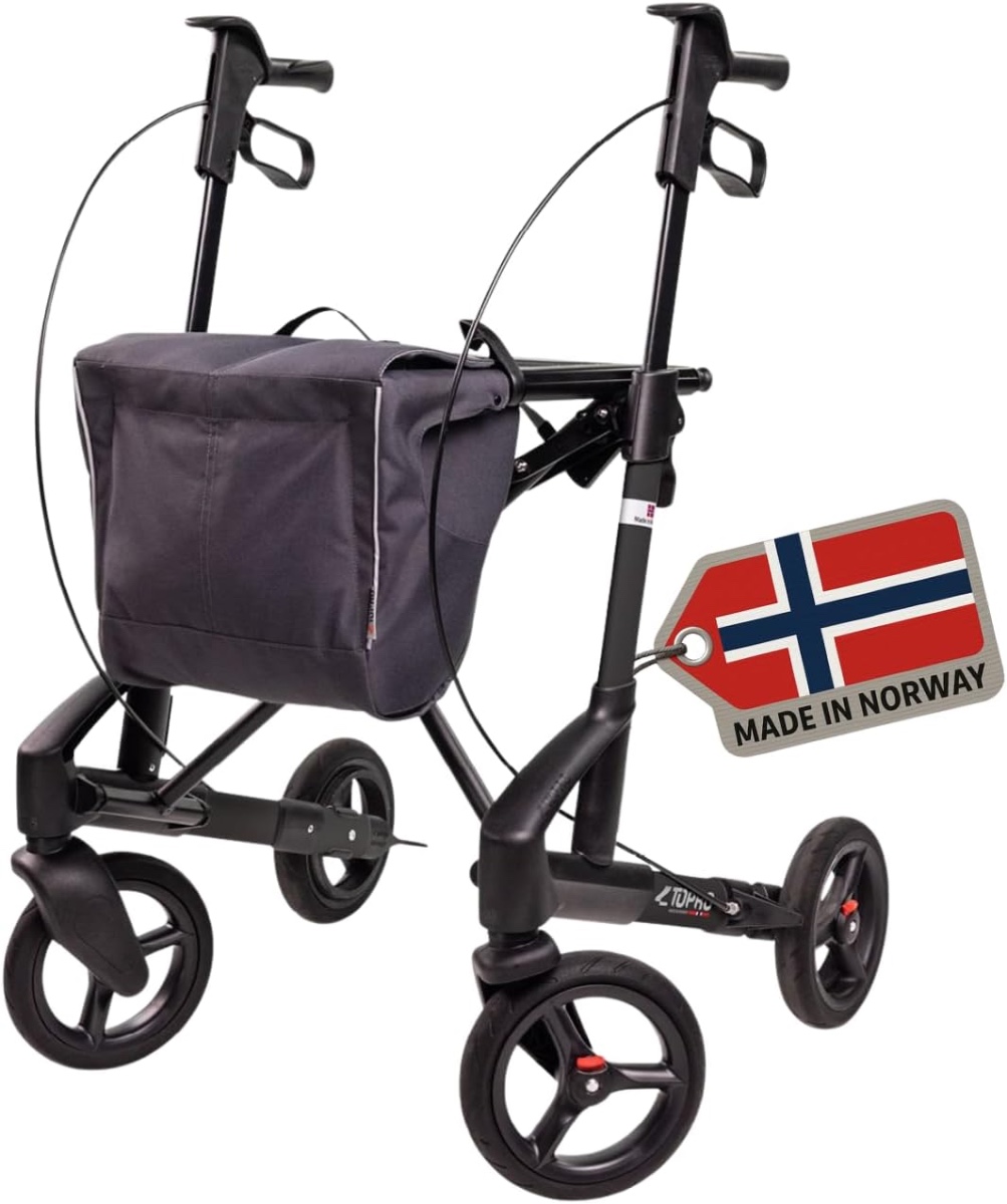 TOPRO Troja 5G opvouwbare premium rollator met geïntegreerde kantelhulp-Black