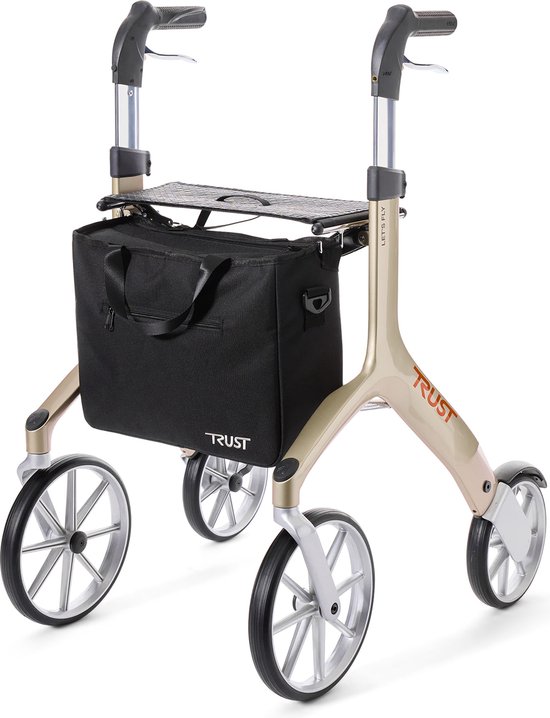 TrustCare Let's Fly lichtgewicht rollator 6.9 kg-Beige